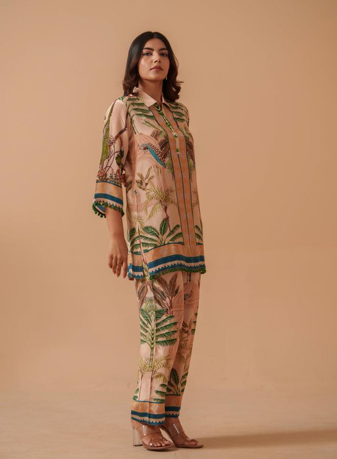 DW Women Tropical Print Tunic and Trousers Co-Ords - Image 2